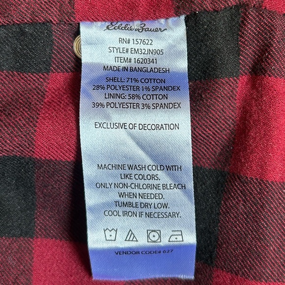 Eddie Bauer Flannel Lined Dark Wash Straight Denim Mens Blue Jeans 32x30 - Picture 10 of 14